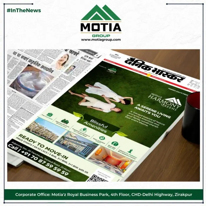 Motia Group feature in Danik Bhaskar newspaper